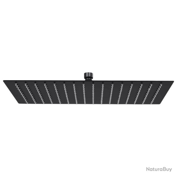 Pomme de douche pluie Inox 40x30 cm Rectangulaire Noir