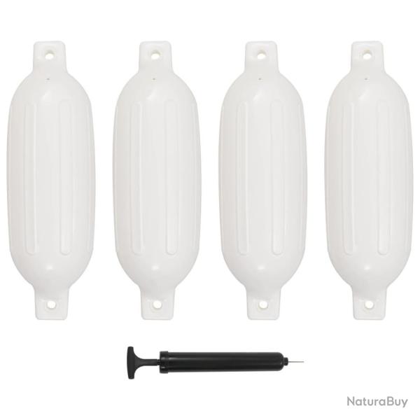 Pare-choc de bateau 4 pcs blanc 58,5x16,5 cm PVC
