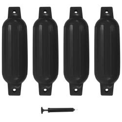 Pare-choc de bateau 4 pcs noir 41x11,5 cm PVC