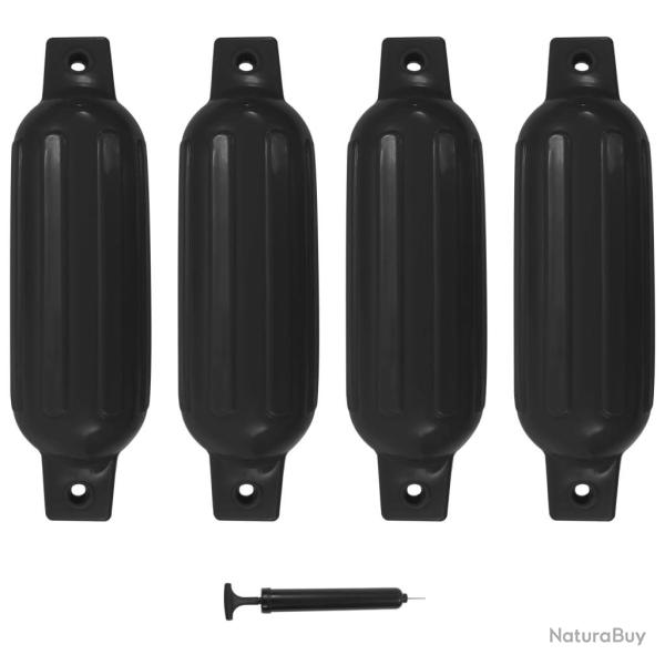 Pare-choc de bateau 4 pcs noir 41x11,5 cm PVC
