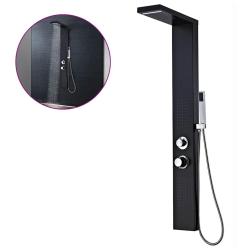 Syst&egrave;me de panneau de douche Aluminium Mat Noir
