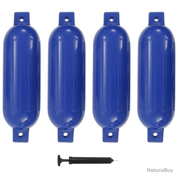 Pare-choc de bateau 4 pcs bleu 51x14 cm PVC
