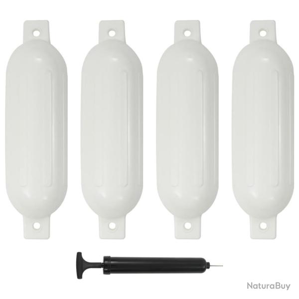 Pare-choc de bateau 4 pcs blanc 51x14 cm PVC