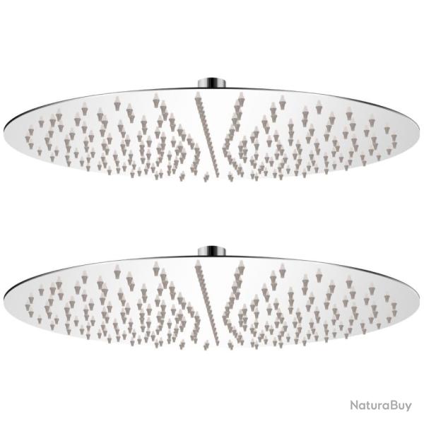 Pomme de douche plongeante 2 pcs Acier inoxydable � 40 cm