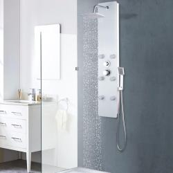 Panneau de douche Verre 25 x 44,6 x 130 cm Blanc