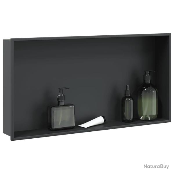 Niche de douche noir mat 62x32x9 cm acier inoxydable