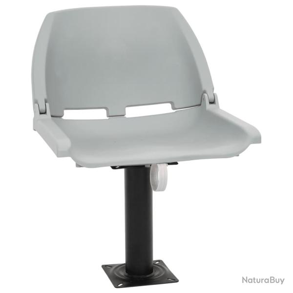 Ensemble de si�ges de bateau pliables 2 pcs sans coussin gris