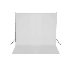 Syst&egrave;me de support de toile de fond 600 x 300 cm Blanc