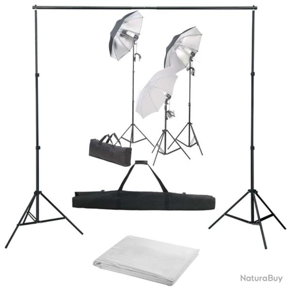 Kit de studio photo avec ensemble d'�clairage et toile de fond