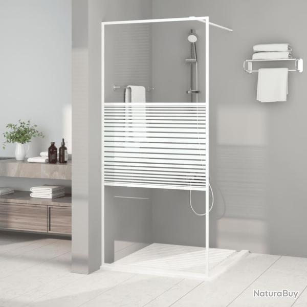 Paroi de douche Blanc 90x195 cm Verre ESG transparent