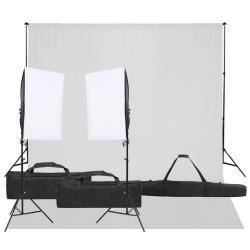 Kit de studio photo avec &eacute;clairage et toile de fond