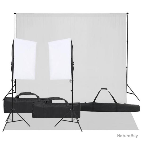 Kit de studio photo avec �clairage et toile de fond