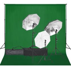 Kit de studio photo avec &eacute;clairage et toile de fond
