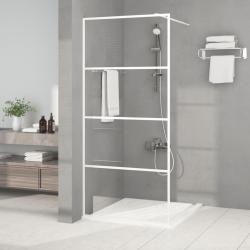 Paroi de douche Blanc 90x195 cm Verre ESG transparent