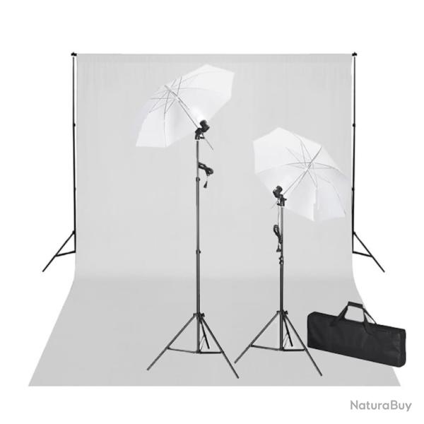 Kit de studio avec toile de fond blanche 600x300 cm et lumi�res
