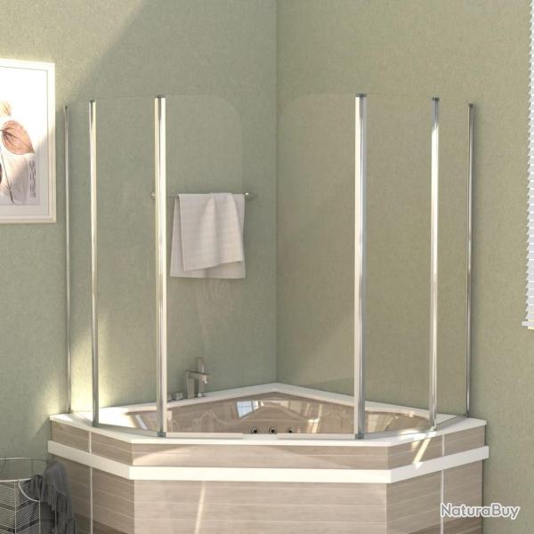 Enclos de bain 2 pcs 104x130 cm Verre tremp� Transparent