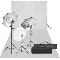 Kit de studio photo avec &eacute;clairage et toile de fond