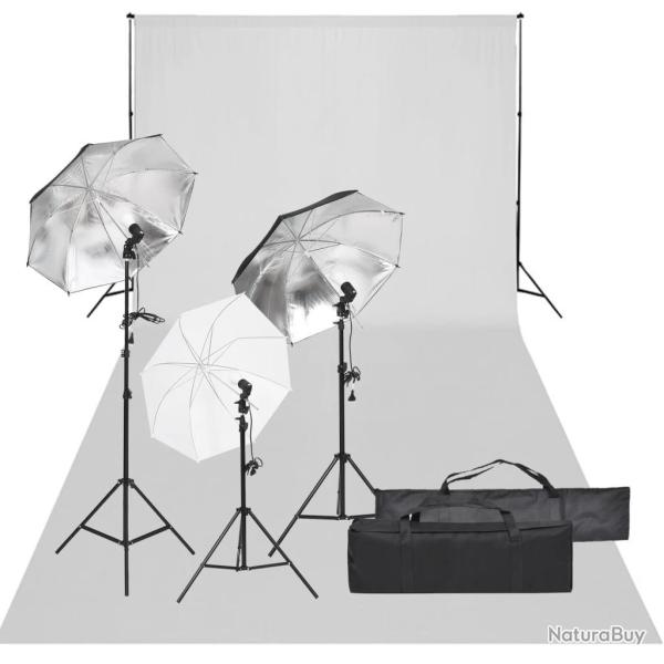 Kit de studio photo avec �clairage et toile de fond