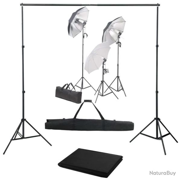 Kit de studio photo avec ensemble d'�clairage et toile de fond
