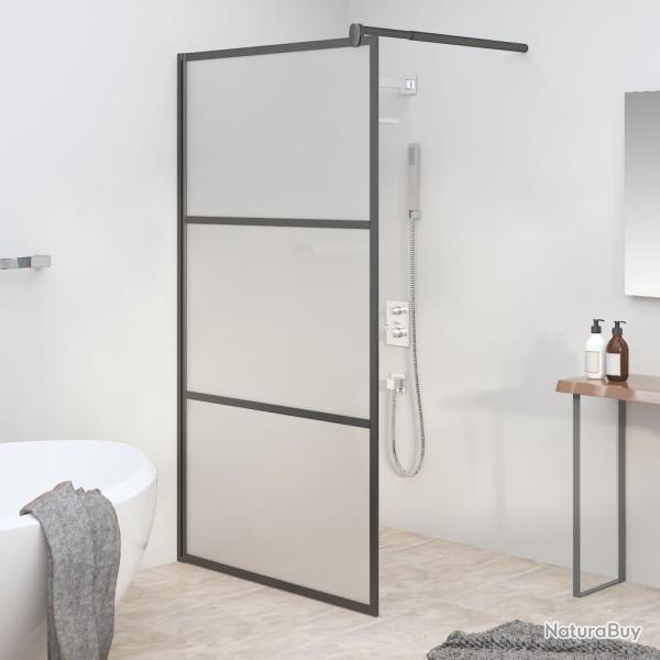 Paroi de douche 115x195 cm Verre ESG d�poli Noir