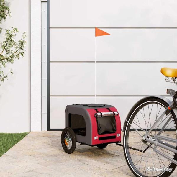 Remorque de v�lo pour animaux de compagnie rouge et gris