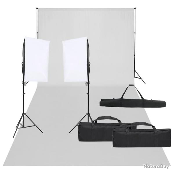 Kit de studio photo avec �clairage et toile de fond