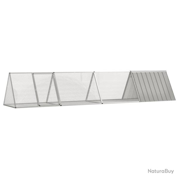 Cage pour lapin Gris 403,5x80,5x71 cm Acier galvanis�