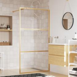 Paroi de douche avec verre ESG transparent dor&eacute; 115x195 cm