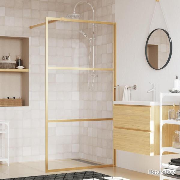 Paroi de douche avec verre ESG transparent dor� 115x195 cm