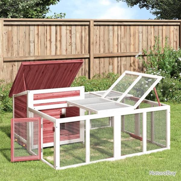 Clapier moka 144x123x67,5 cm bois de pin massif