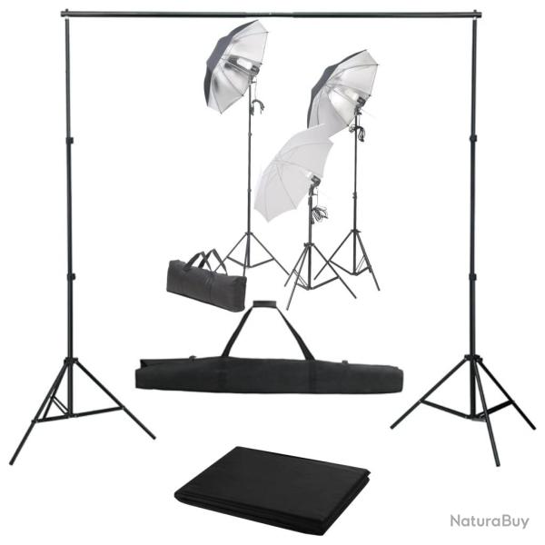 Kit de studio photo avec ensemble d'�clairage et toile de fond