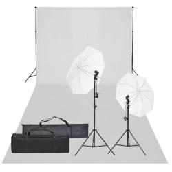 Kit de studio photo avec &eacute;clairage et toile de fond
