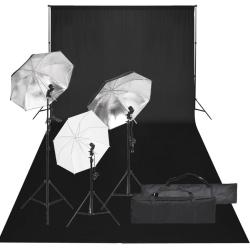 Kit de studio photo avec &eacute;clairage et toile de fond