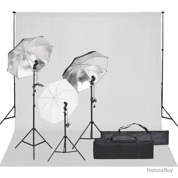 Kit de studio photo avec �clairage et toile de fond
