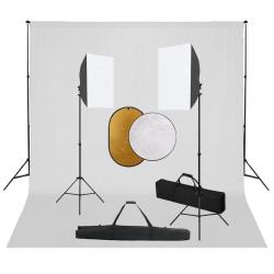 Kit de studio photo bo&icirc;tes &agrave; lumi&egrave;re toile de fond r&eacute;flecteur
