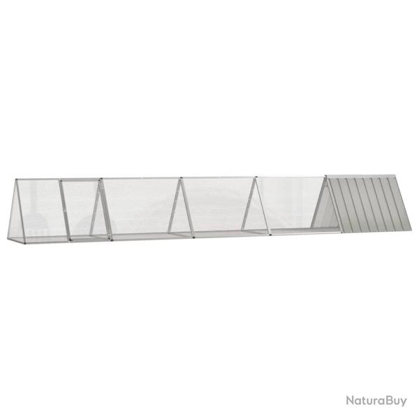 Cage pour lapin Gris 504,5x80,5x71 cm Acier galvanis�