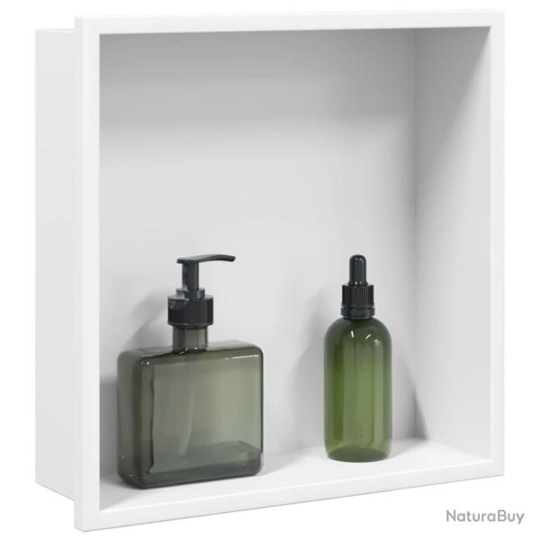 Niche de douche blanc mat 32x32x9 cm acier inoxydable