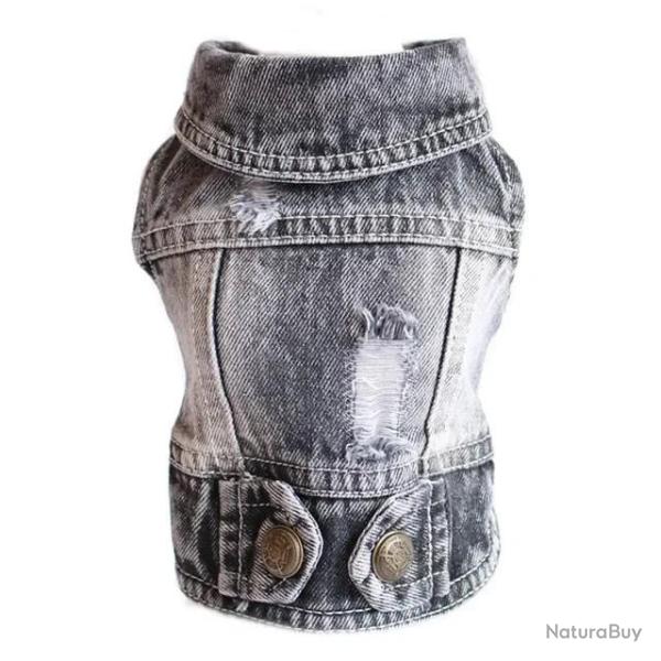 XS-2XL Denim chien v�tements Cowboy chien manteau chiot v�tements pour petits chiens jean veste chie
