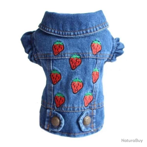 XS-2XL Denim chien v�tements Cowboy chien manteau chiot v�tements pour petits chiens jean veste chie