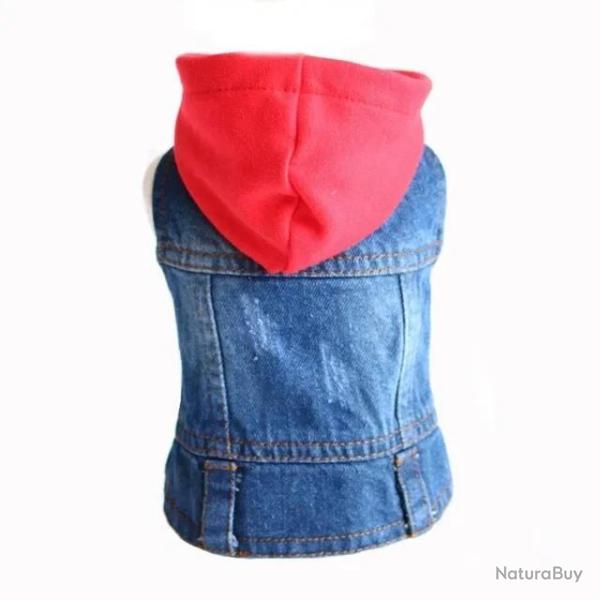 XS-2XL Denim chien v�tements Cowboy chien manteau chiot v�tements pour petits chiens jean veste chie