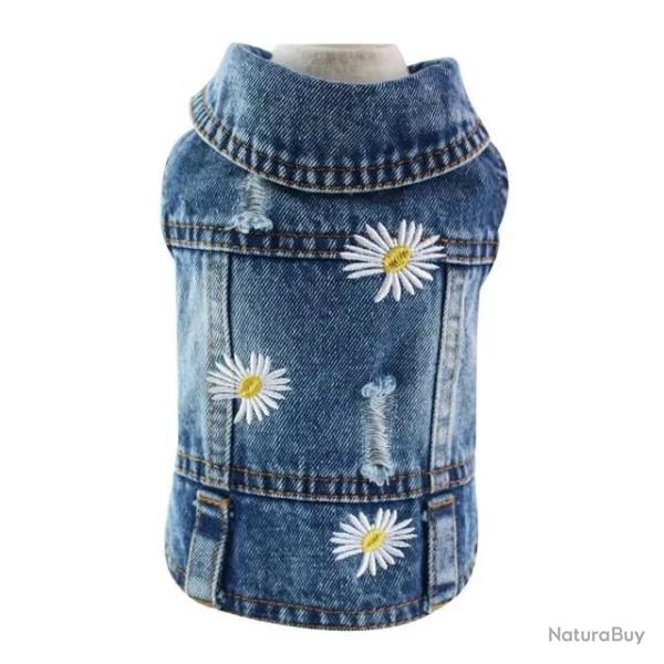 XS-2XL Denim chien v�tements Cowboy chien manteau chiot v�tements pour petits chiens jean veste chie