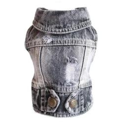 XS-2XL Denim chien v&ecirc;tements Cowboy chien manteau chiot v&ecirc;tements pour petits chiens jean veste chie