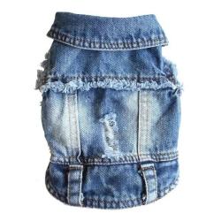 XS-2XL Denim chien v&ecirc;tements Cowboy chien manteau chiot v&ecirc;tements pour petits chiens jean veste chie