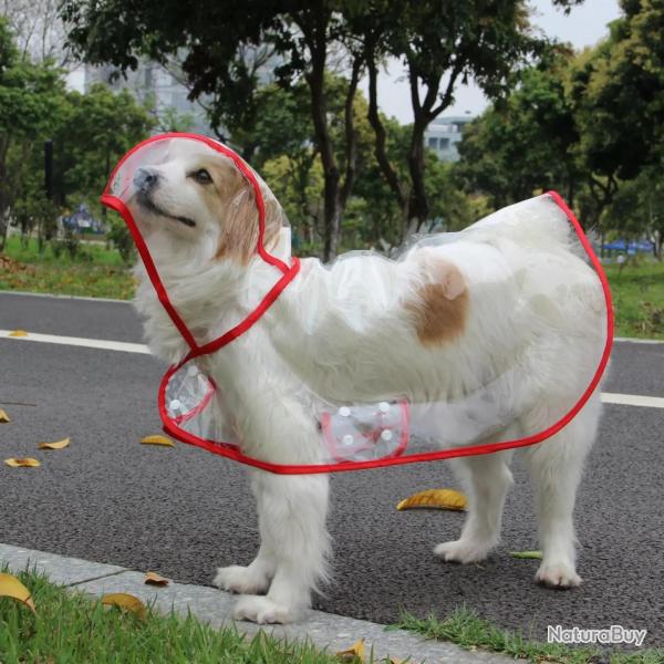 Xs-8XL � la mode chien v�tements imperm�able imperm�able Transparent v�tements de pluie couleur bord