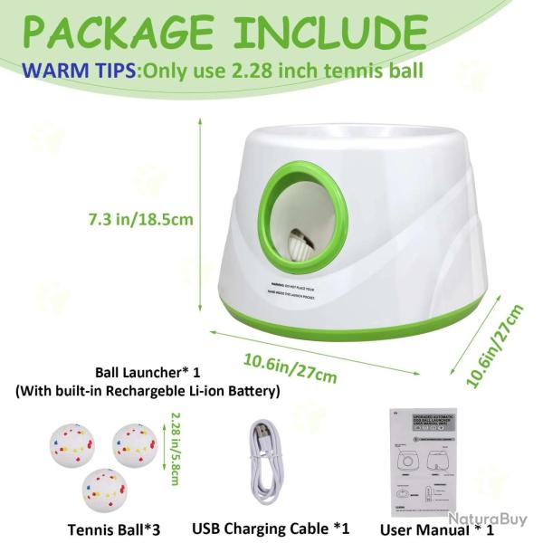 Lanceur automatique de balles pour chien avec 3 balles de Tennis, 3 Distances, jouets interactifs re
