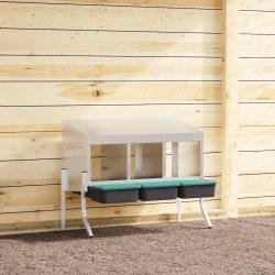 Nichoir &agrave; poules3 compartiments avec pieds en acier galvanis&eacute;