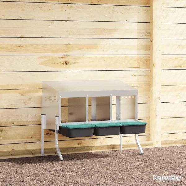 Nichoir � poules3 compartiments avec pieds en acier galvanis�