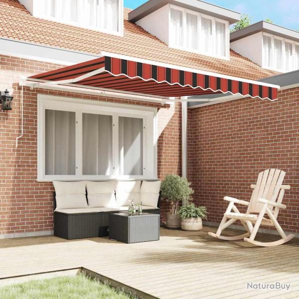 Auvent R�tractable Ray� Orange et marron 350 x 250 cm tissu