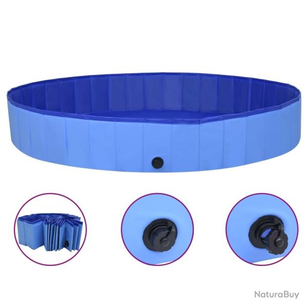 Piscine pliable pour chiens Bleu 200x30 cm PVC