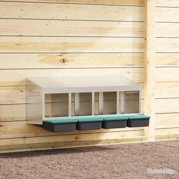 Nichoir � poules4 compartiments, fixation murale, acier galvanis�
